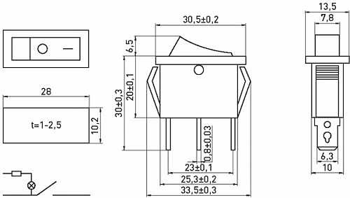 Переключатель E.Next e.switch.key.03 3pin с индикацией (s2040003) - фото №1