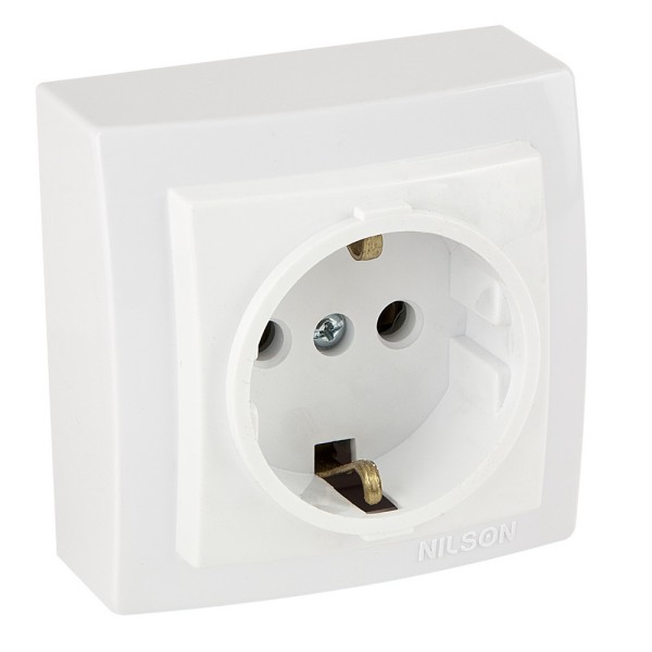 Розетка Nilson Themis біла 1-на з заземленням ( 26111017 )