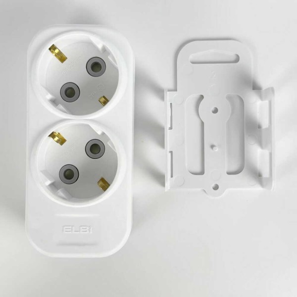 Колодка EL-BI 2-я с заземлением со шторками Myra ( 527-010200-201 ) - фото №1