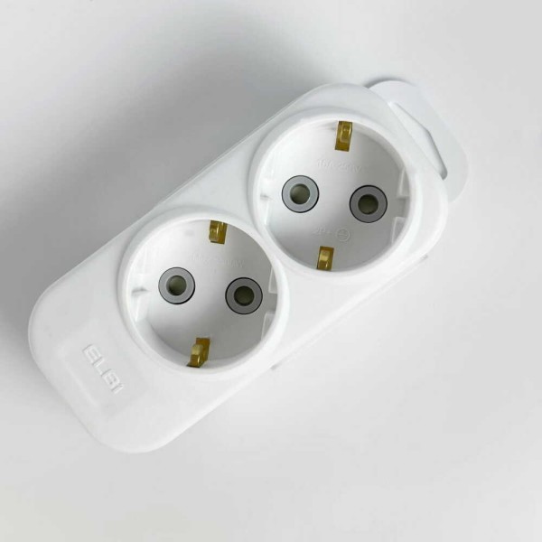 Колодка EL-BI 2-я с заземлением со шторками Myra ( 527-010200-201 ) - фото №2