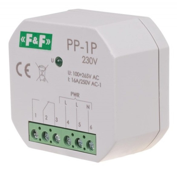 Електромагнітне реле F&F PP-1P-230V 230В 16 А - фото №1