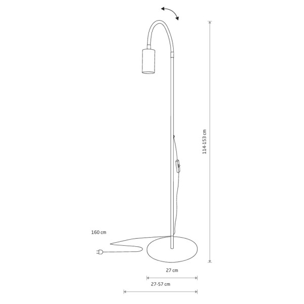 Торшер Nowodvorski 8935 Eye Flex GU10 1x10W IP20 черный - фото №3
