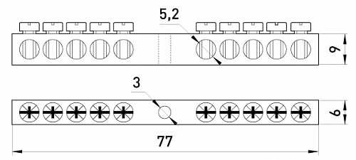 Нулевая шина E.Next e.bsc.stand.20.10 10 отверстий 20А (s055004) - фото №1
