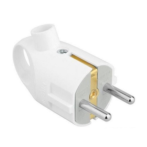 Вилка штепсельна Nilson з ручкою з заземленням біла ( 40130102 )