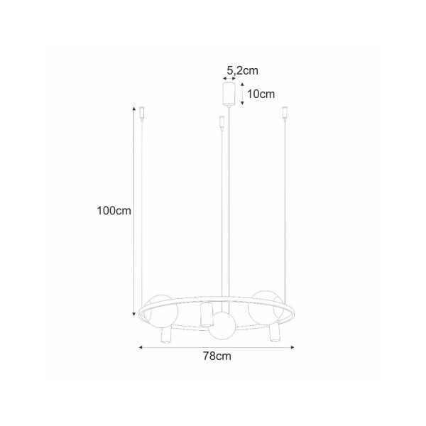 Люстра Zuma Line 5006 Orbit E27+GU10 6x40W IP20 Чорна - фото №4