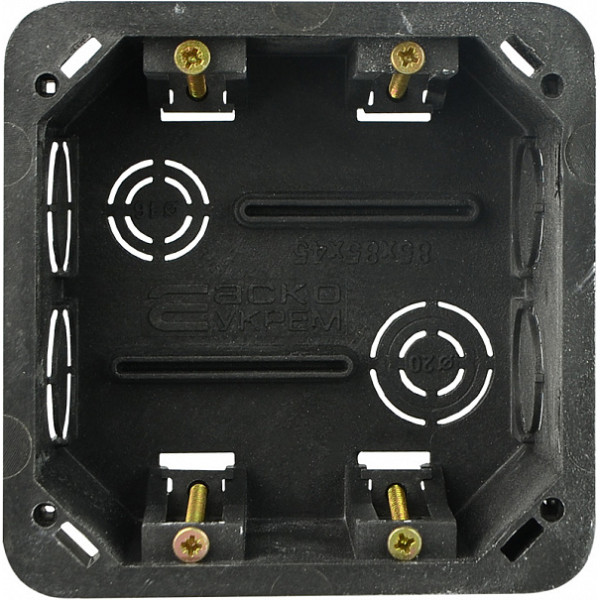 Распределительная коробка Аско-Укрем 85x85x45мм в гипсокартон (РК-85*85*45-ГК) - фото №1