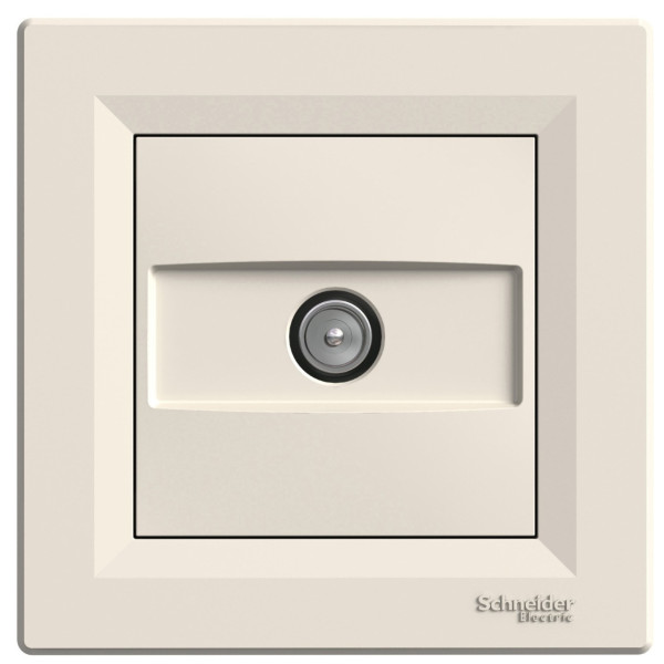 Розетка TV проходная кремовая Asfora, EPH3200323