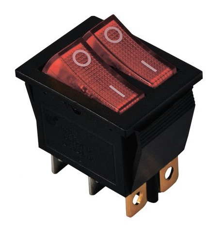 Переключатель TNSy KCD2-2101N R+R/B с подсветкой красный (TNSy5500810)