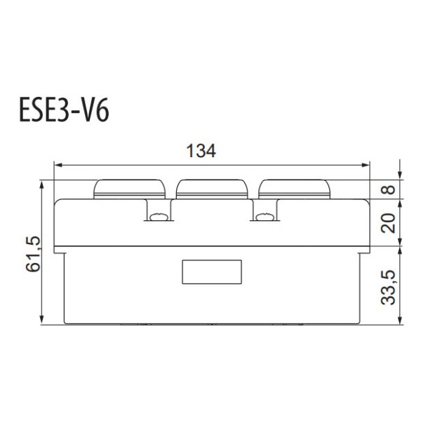 Тримодульний пост кнопки ETI 004771444 ESE3-V6 («FORWARD/STOP/REVERSE» зелений/червоний/зелений) - фото №1