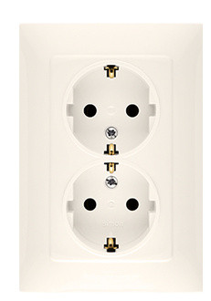 Двойная розетка Kontakt Simon Simon 10 CGSZ2/41 с заземлением Schuko (кремовый)
