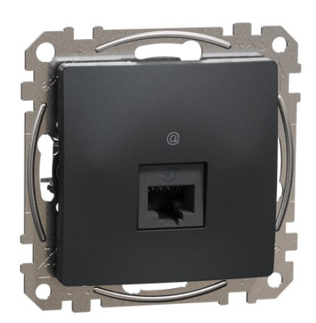 Комп'ютерна розетка Schneider Electric Sedna Design & Elements RJ45 кат. 6 STP чорна SDD114461