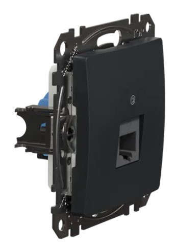 Комп'ютерна розетка Schneider Electric Sedna Design & Elements RJ45 кат. 6 STP чорна SDD114461 - фото №1