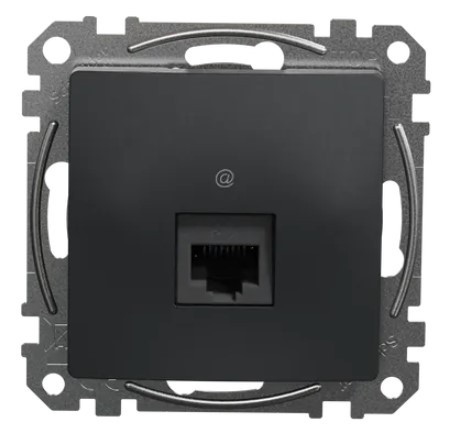 Комп'ютерна розетка Schneider Electric Sedna Design & Elements RJ45 кат. 6 STP чорна SDD114461 - фото №4