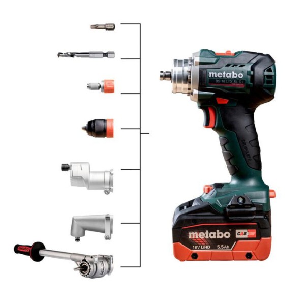 Аккумуляторная дрель-шуруповерт Metabo BS 18 LTX BL Q I 2x5,2Ач (602359650) - фото №1