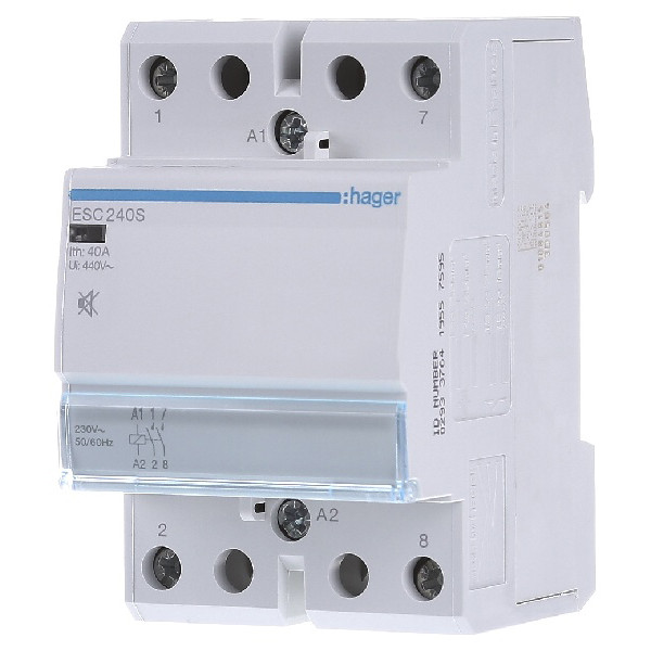 Модульний контактор ESC240S (40A, 2НО, 230В) Hager - фото №1