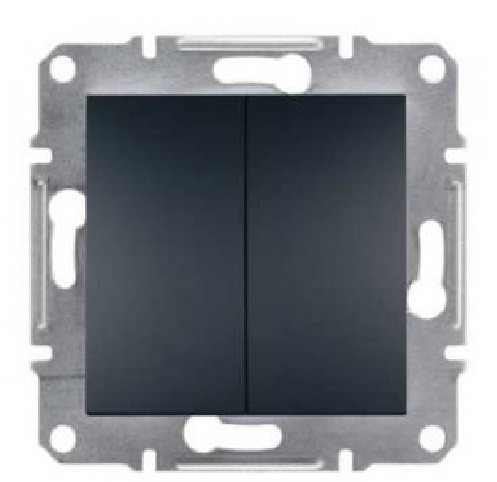 Перемикач 2-клавішний графіт Sedna