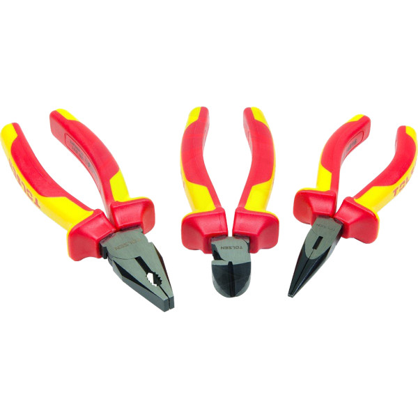 Набір діелектричних плоскогубців Tolsen (V83103) VDE (3шт) Premium - фото №1