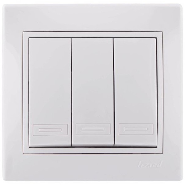 Выключатель 3-кл. белый Mira, Lezard