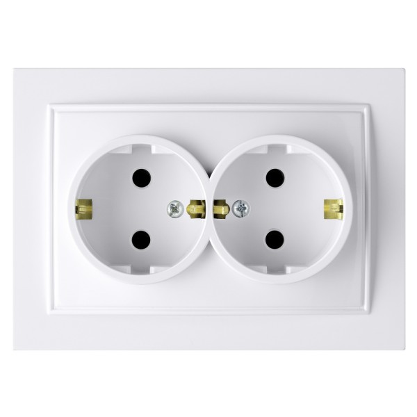 Розетка Nilson Thor біла 2-на з заземленням ( 27111025 )