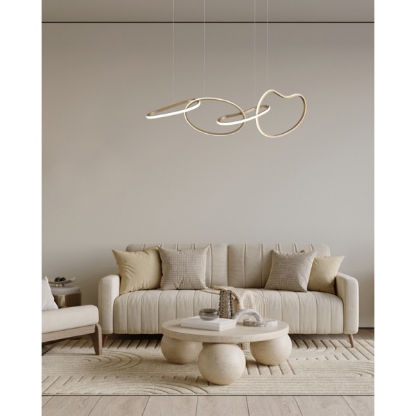 Подвесной светильник, люстра Italux PND-22412-S4-GD Fonte LED 3000K-6000K 5300Lm IP20 золотой - фото №1