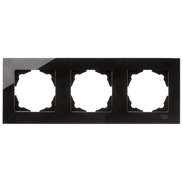 Рамка 3-місна Gunsan Eqona чорна