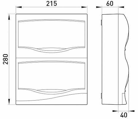 Корпус пластиковий E.Next e.plbox.stand.n.16mU 16-модульний навісний (s0290010u) - фото №1