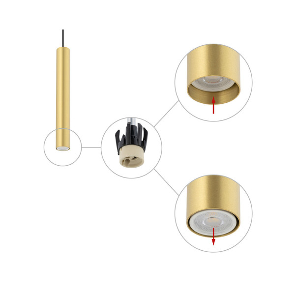Подвесной светильник, люстра Nowodvorski 10772 Fourty M GU10 1x10W IP20 латунный - фото №3