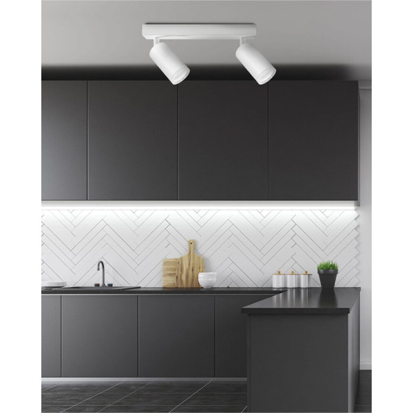 Светильник поворотный, спот Goldlux 327758 London GU10 2x10W IP20 Белый - фото №1