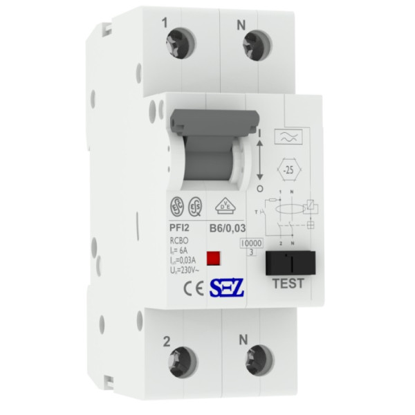 Диф автомат SEZ PFI2 B 6A/0,03A (PFI2B_6A/0,03A)