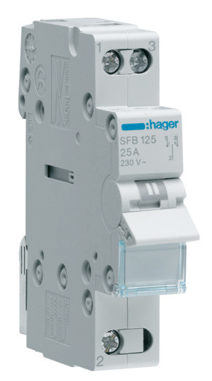 Перемикач Hager SFB125 I-0-II 1P 25А/230В 1м