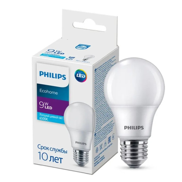 Світлодіодна лампа Philips Ecohome LED Bulb 9Вт 720Лм E27 865 RCA - фото №2