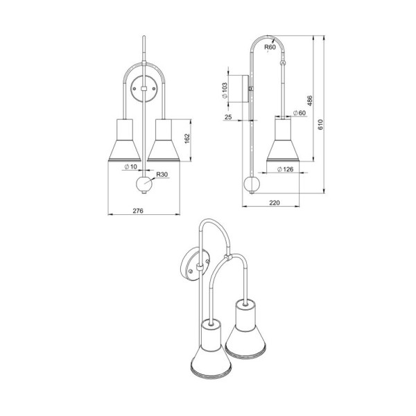 Бра, настінний світильник Pikart 9302-10 - фото №1