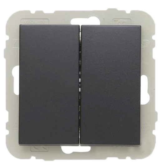 Двухклавишный лестничный выключатель Logus 21101 TIS 10АХ 250В (серый)