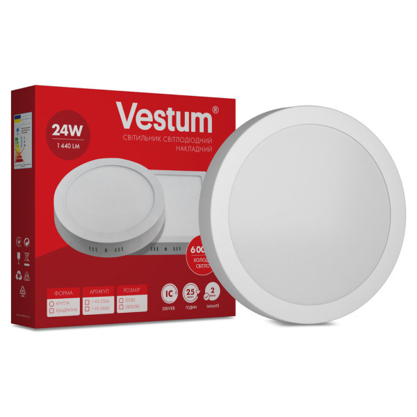 Круглий точковий світильник Vestum 1-VS-5304 24Вт 6000K - фото №2