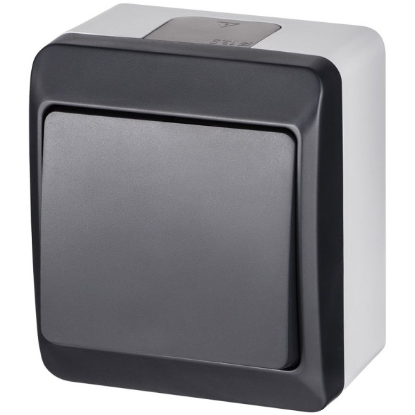 Одноклавішний вимикач Elektro Plast 0331-7 Hermes IP44 антрацит