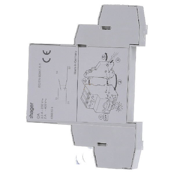 Дополнительный контакт Hager MZ520N для автомата защиты двигателя 1НО+1НЗ - фото №2