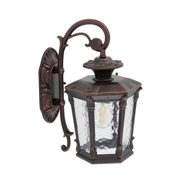 Вуличний світильник Nowodvorski 4692 Amur E27 1x25W IP23 чорний із мідною патиною - фото №1