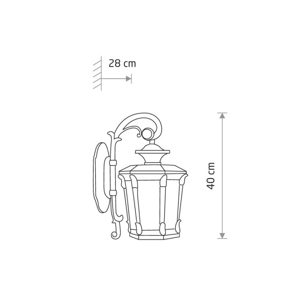Вуличний світильник Nowodvorski 4692 Amur E27 1x25W IP23 чорний із мідною патиною - фото №4
