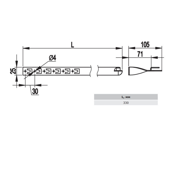 Прямой держатель токопроводящего проводника DKC ND2209 Ø8мм под черепицу 330мм - фото №1