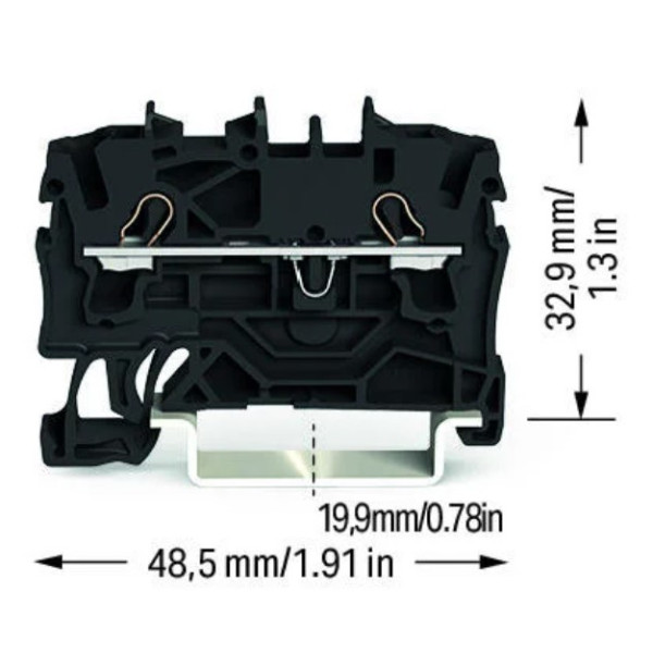 Проходная клемма Wago 2002-1205 Topjob S 2,5мм (черная) - фото №1