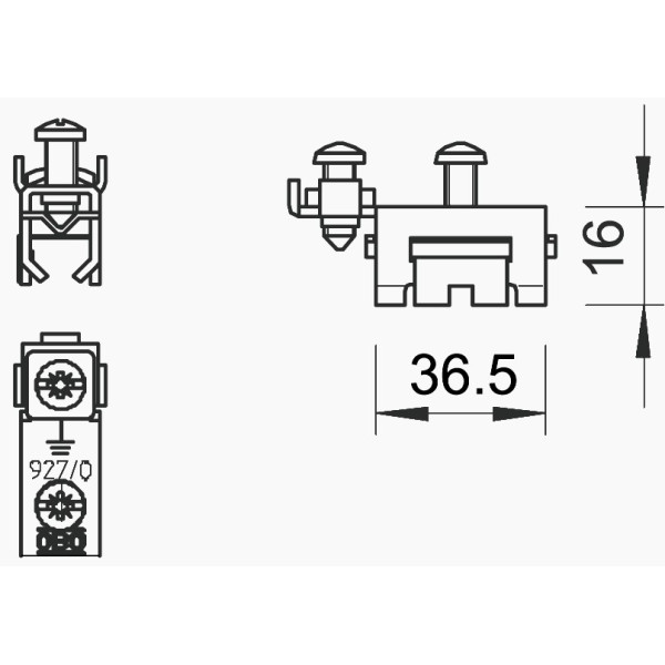 Зажим для хомутов заземления OBO Bettermann (5057930) из нержавеющей стали 2,5-25мм² - фото №1