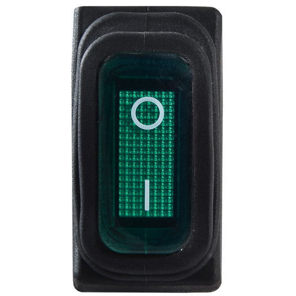 Переключатель Аско-Укрем KCD3-101NW GR/B (0-I) IP54 с подсветкой зеленый (A0140040035) - фото №1