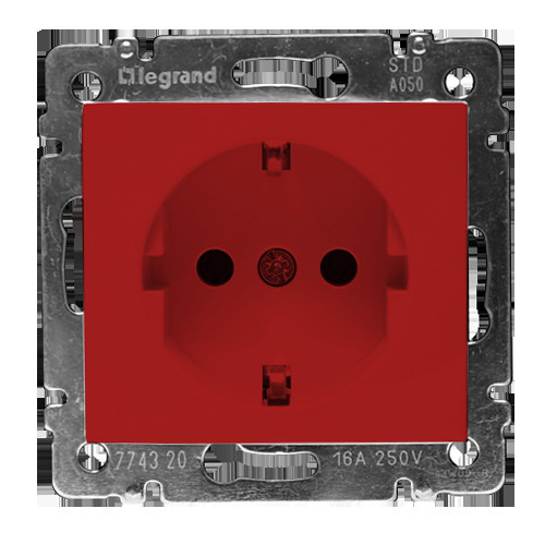 Механизм розетки с з/к Valena с блокировкой красная