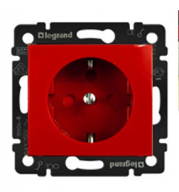 Механизм розетки с з/к Valena с блокировкой красная - фото №1