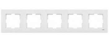 Рамка п'ятимісна горизонтальна VIKO Karre біла