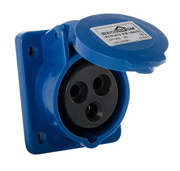 Силовой разъем ECOHOME ECO-413 2Р+РЕ 16А/3 (ECO016010007)
