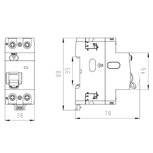 ПЗВ NOARK Ex9L-N 2P 63A 6кА 30мА A (108351) - фото №1