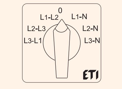 Кулачковый переключатель ETI 004773089 CS 16 66 U (фазного/линейного напряжения 16A) - фото №2