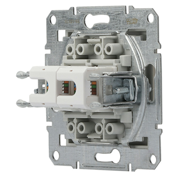 Розетка компьютерная 5eUTP двойная без рамки бронза Asfora, EPH4400169 - фото №3