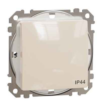 Одноклавішний перемикач Schneider Electric Sedna Design & Elements з кришкою IP44 бежевий SDD212106
